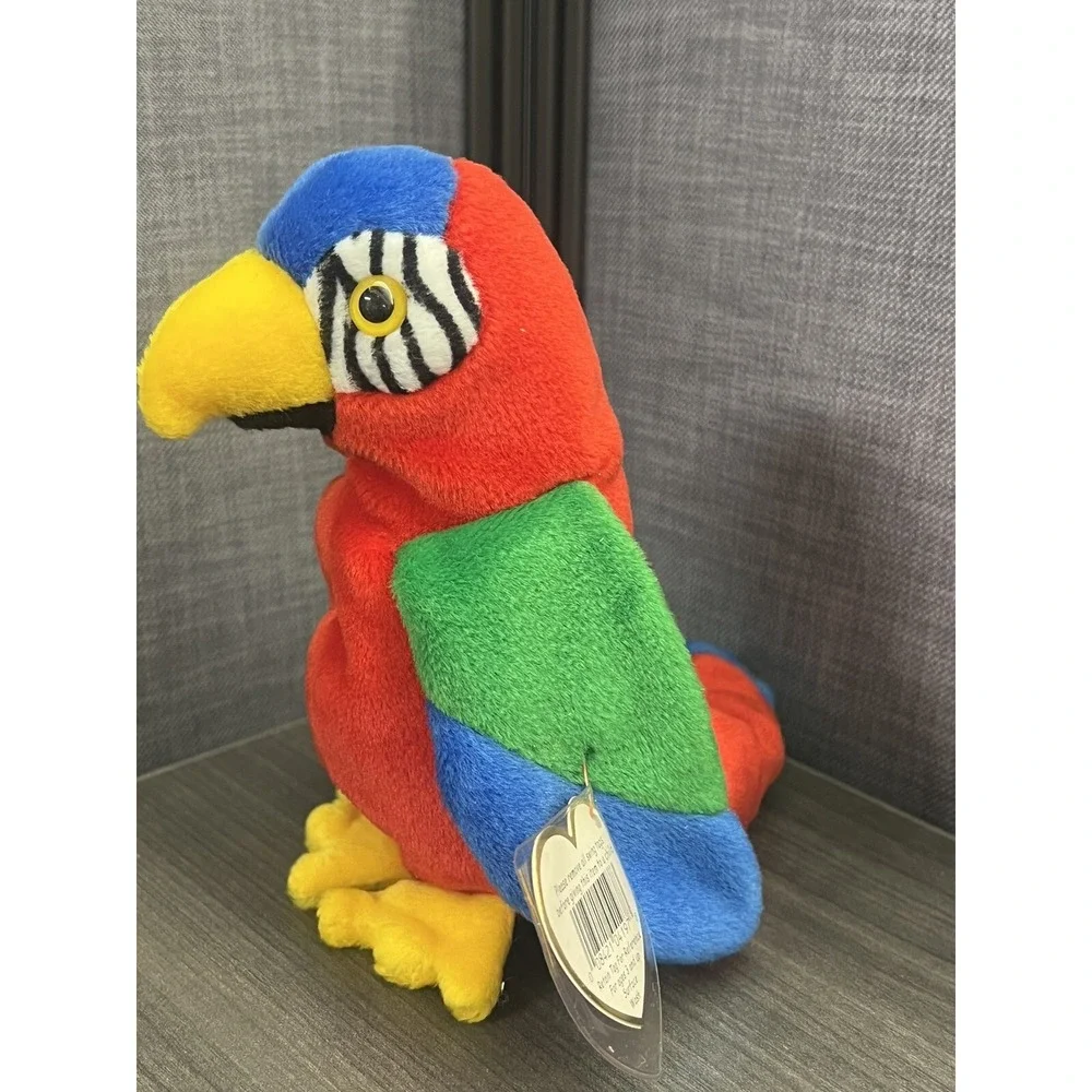 Ty 4197 Beanie Baby Jabber‎ The Parrot Tropical Bird Free Shipping New With Tags